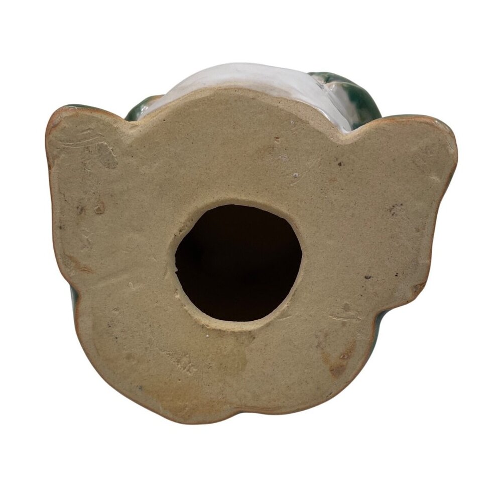 Vintage Ceramic Frog Votive Candle Holder Green & White - Picture 8 of 10